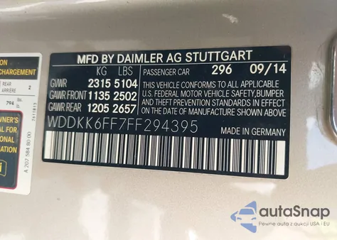 2015 Mercedes-Benz E 400 from USA, damaged, VIN WDDKK6FF7FF294395